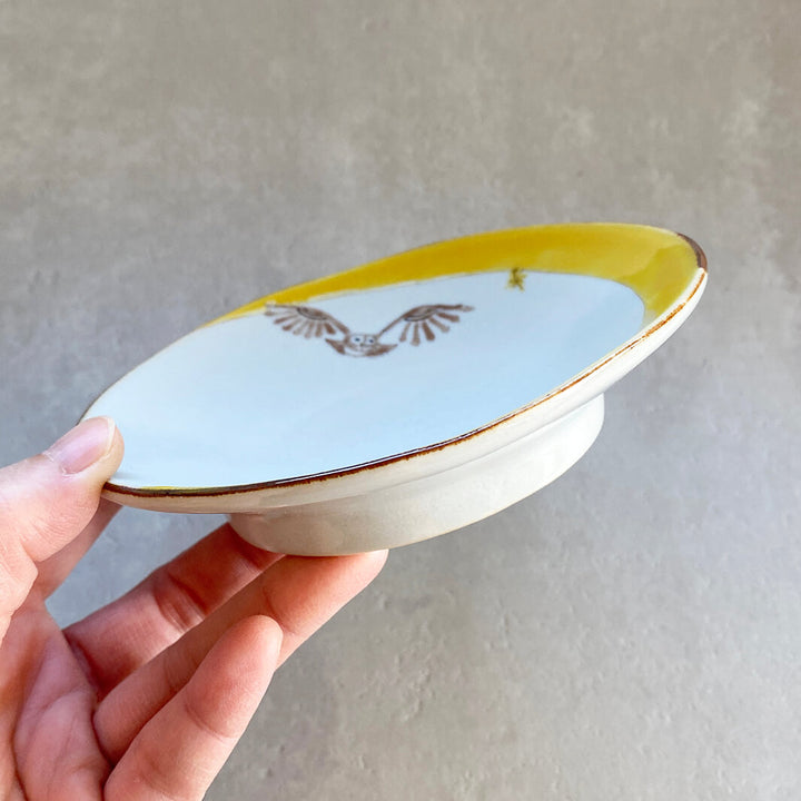 丸皿 4.5寸｜黄月_B