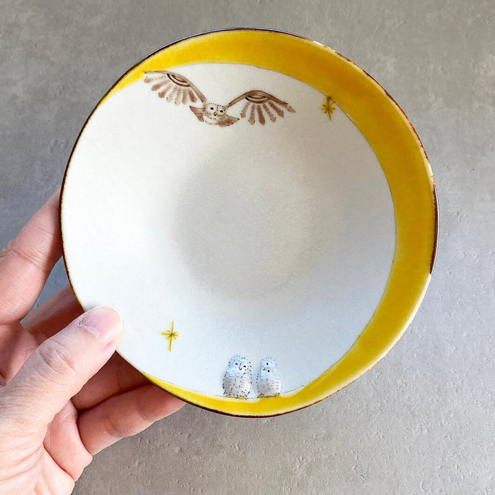 丸皿 4.5寸｜黄月_B