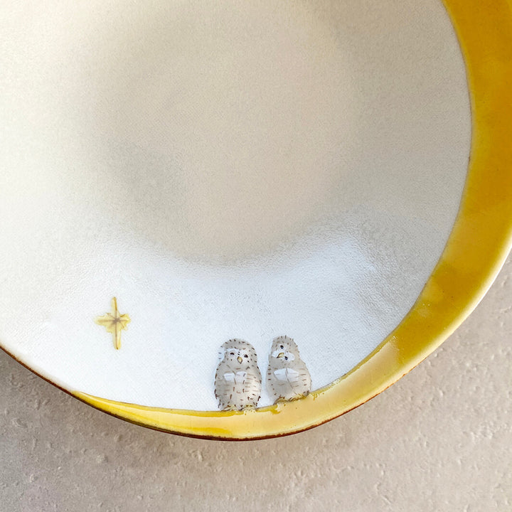 丸皿 4.5寸｜黄月_B