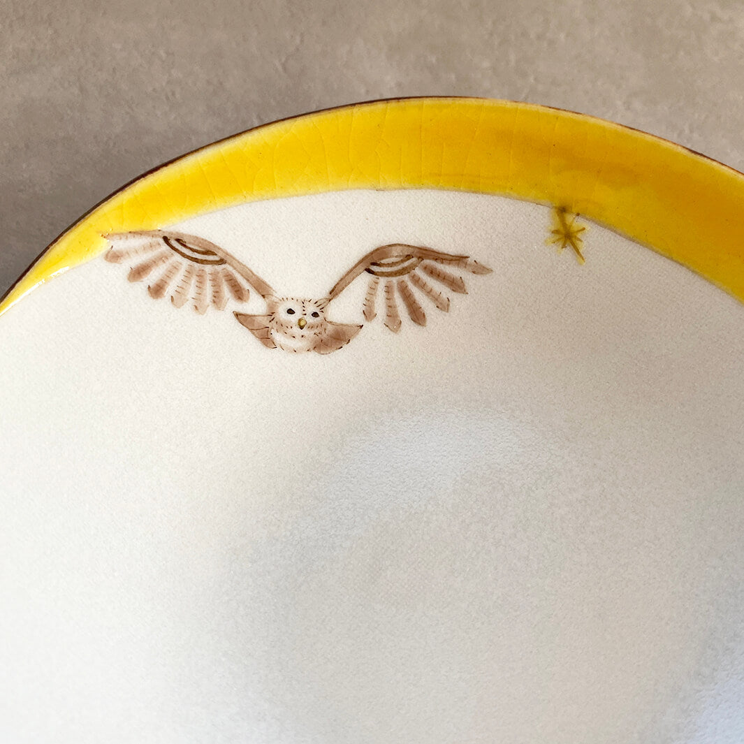 丸皿 4.5寸｜黄月_B