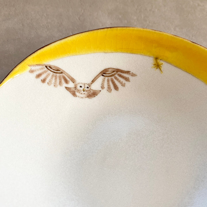 丸皿 4.5寸｜黄月_B