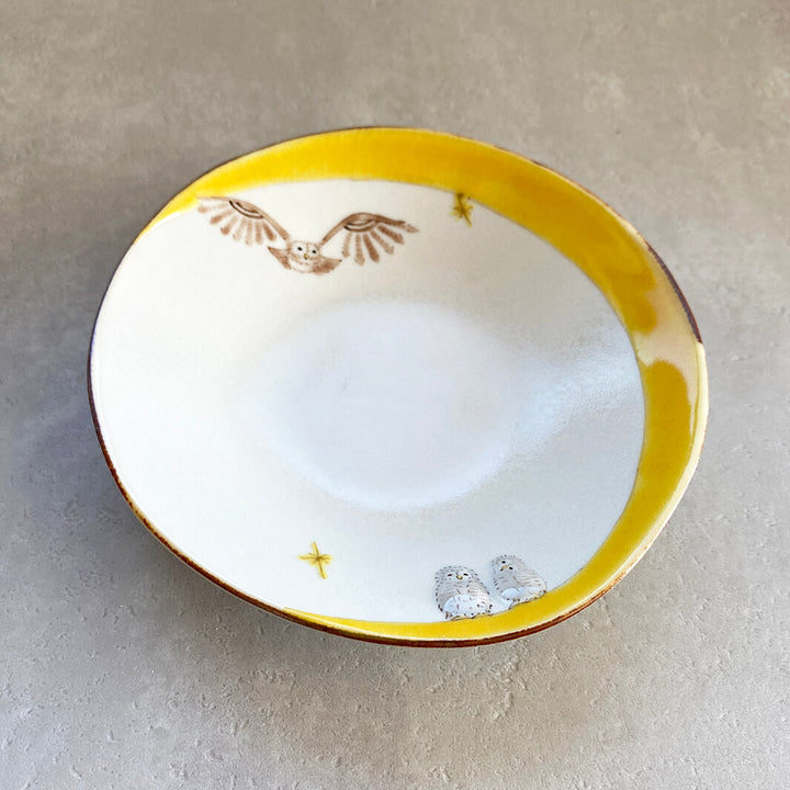 丸皿 4.5寸｜黄月_B