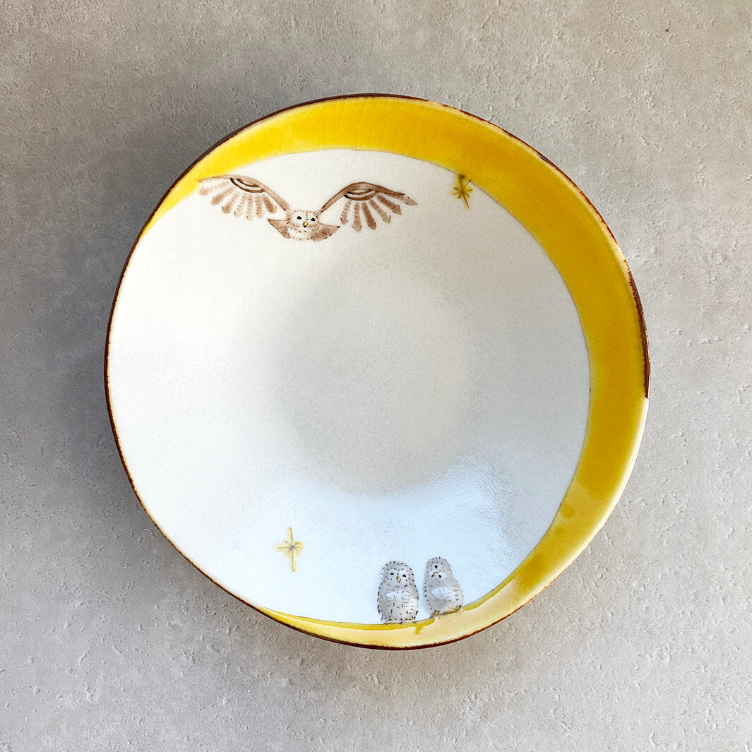 丸皿 4.5寸｜黄月_B