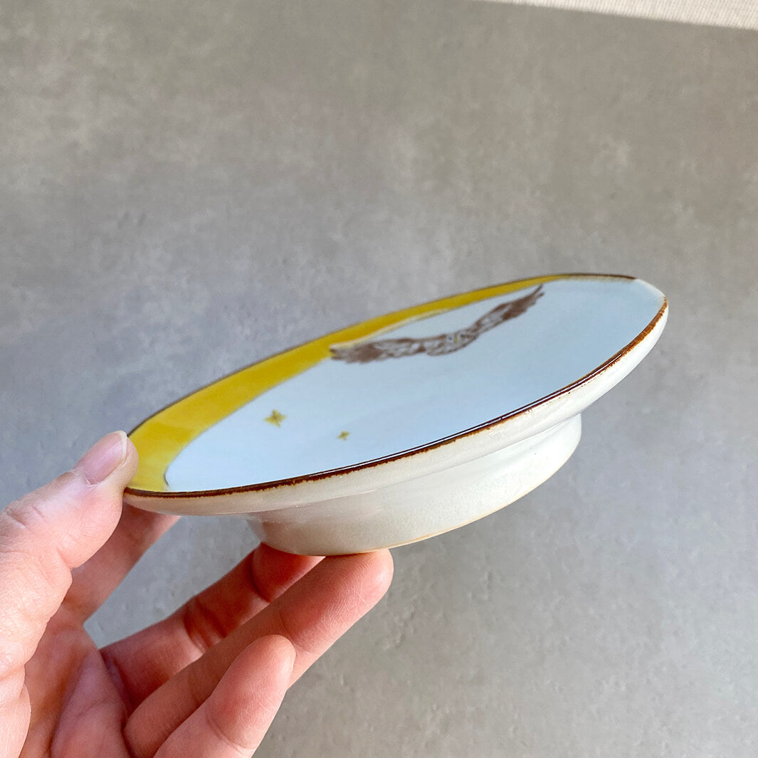 丸皿 4.5寸｜黄月_A