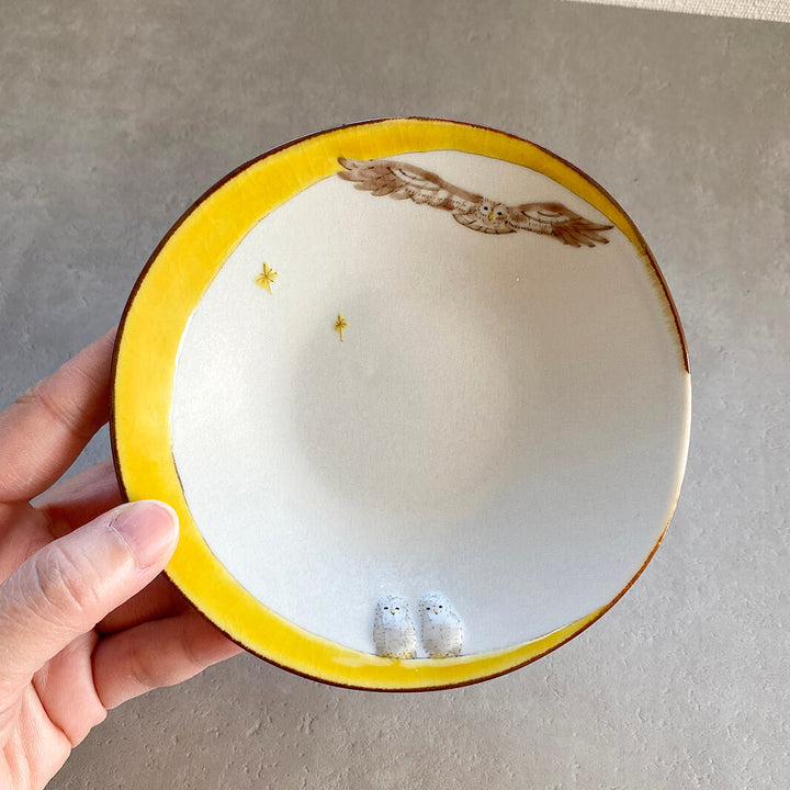 丸皿 4.5寸｜黄月_A