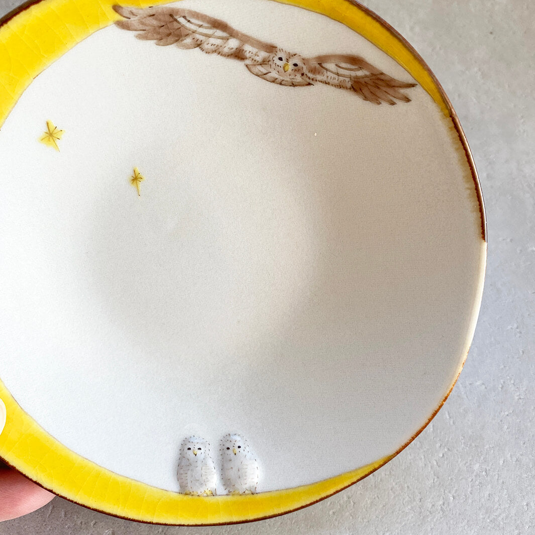 丸皿 4.5寸｜黄月_A