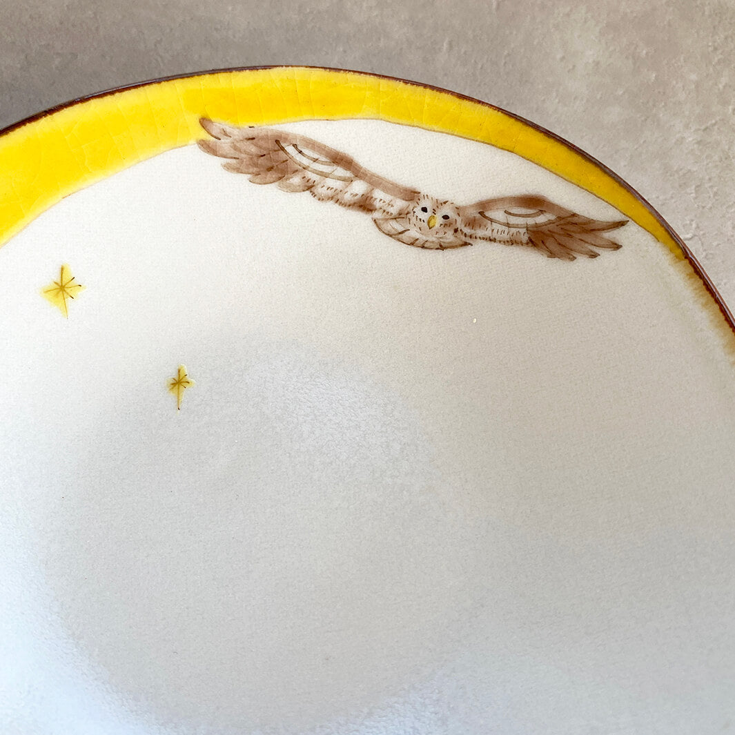 丸皿 4.5寸｜黄月_A