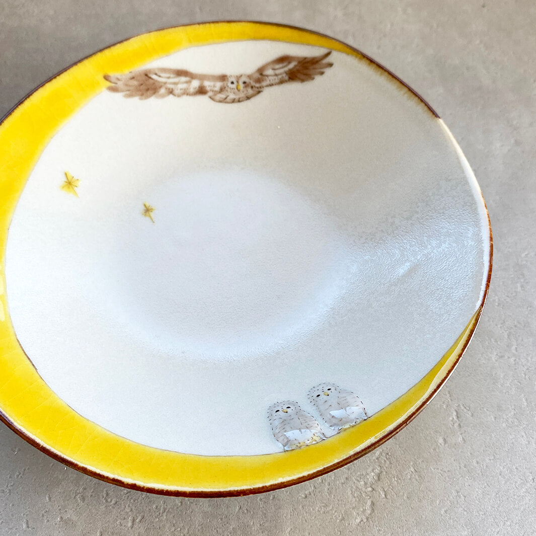 丸皿 4.5寸｜黄月_A