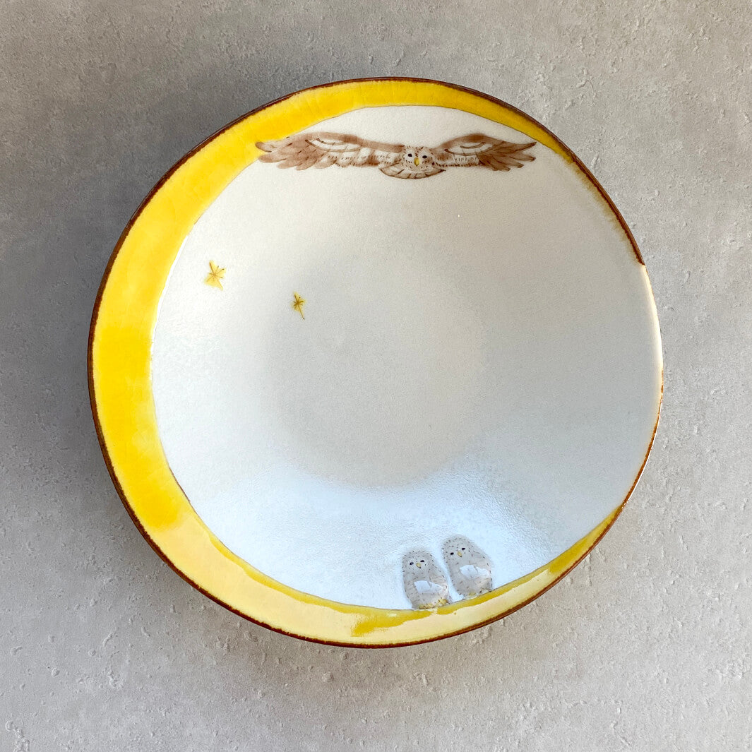 丸皿 4.5寸｜黄月_A