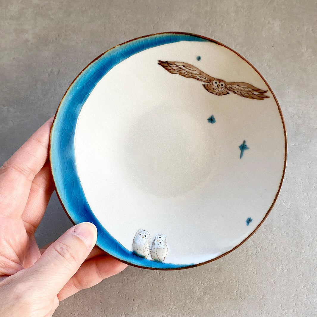 丸皿 4.5寸｜青月