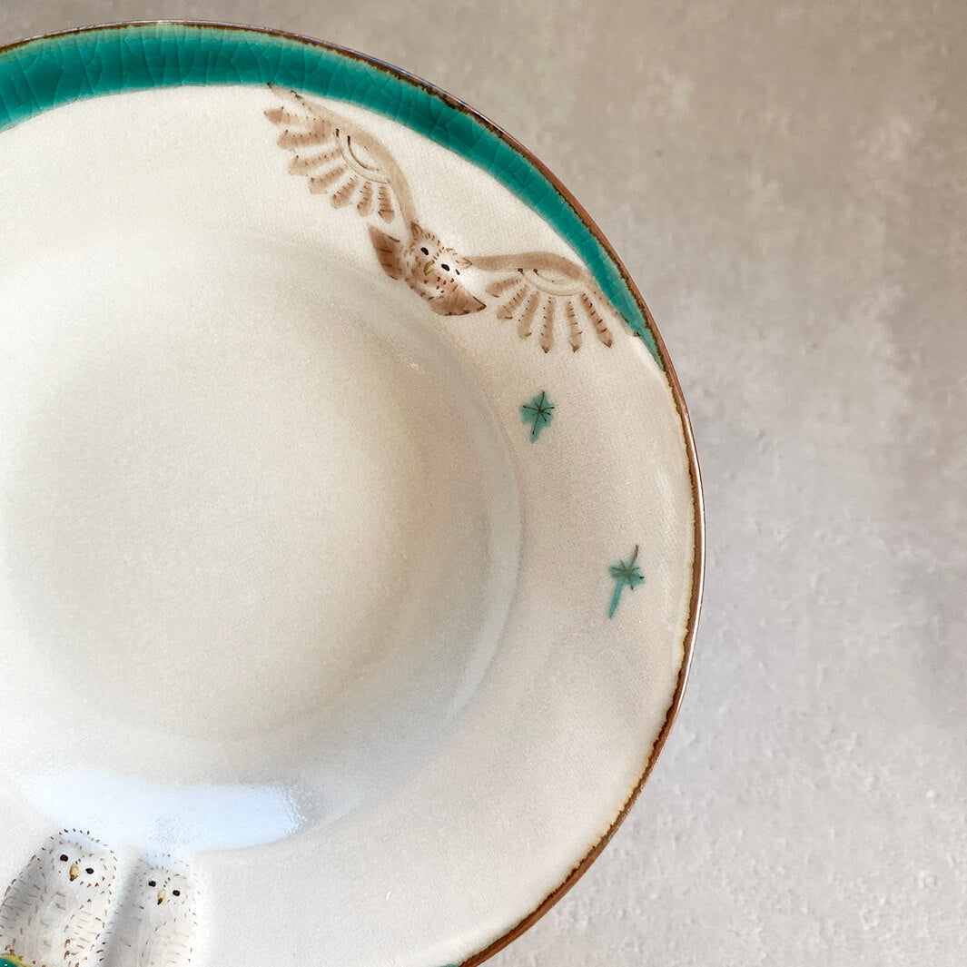 リム皿 4.5寸｜緑月