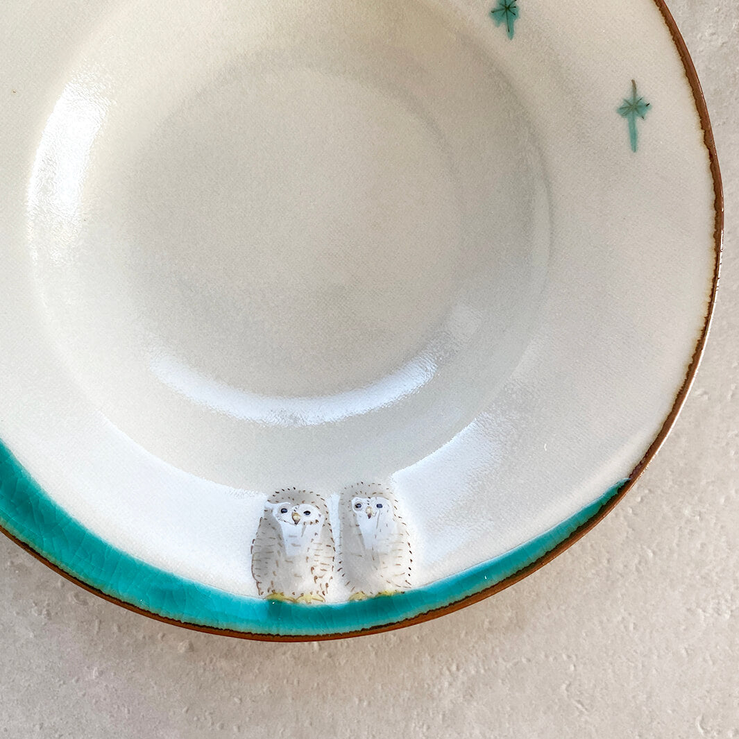 リム皿 4.5寸｜緑月