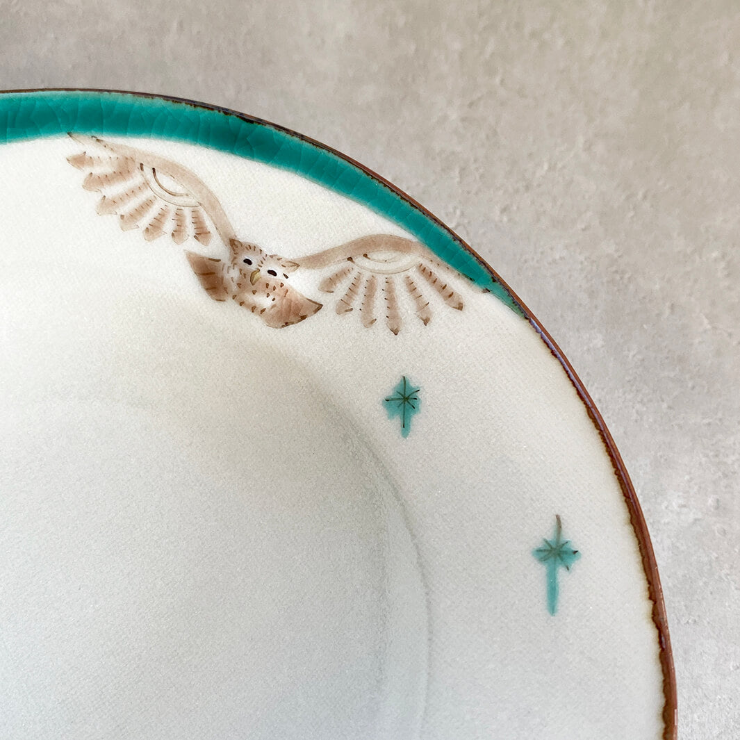 リム皿 4.5寸｜緑月