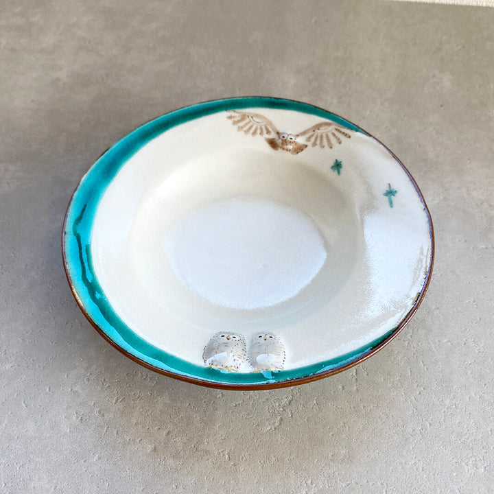 リム皿 4.5寸｜緑月