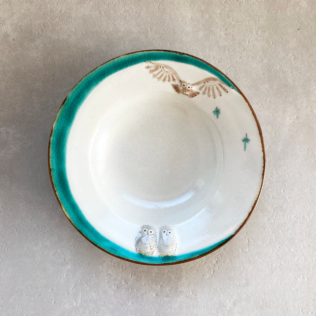 リム皿 4.5寸｜緑月