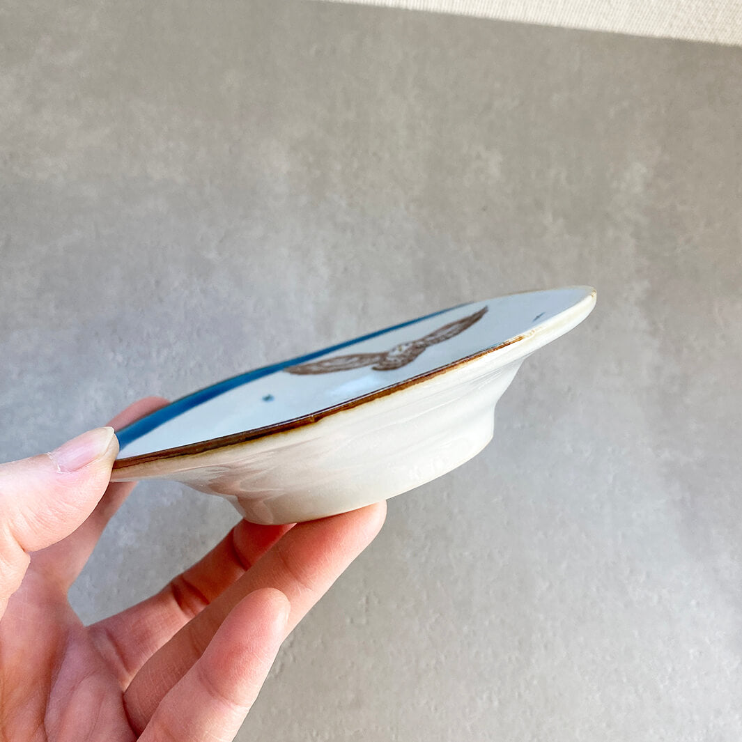 リム皿 4.5寸｜青月