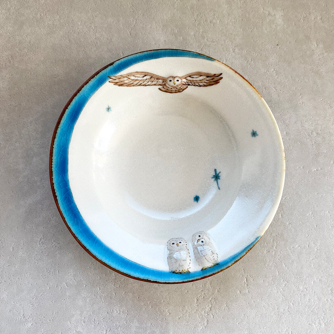 リム皿 4.5寸｜青月