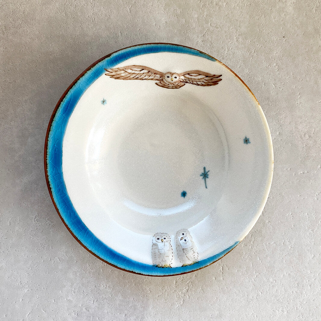 リム皿 4.5寸｜青月