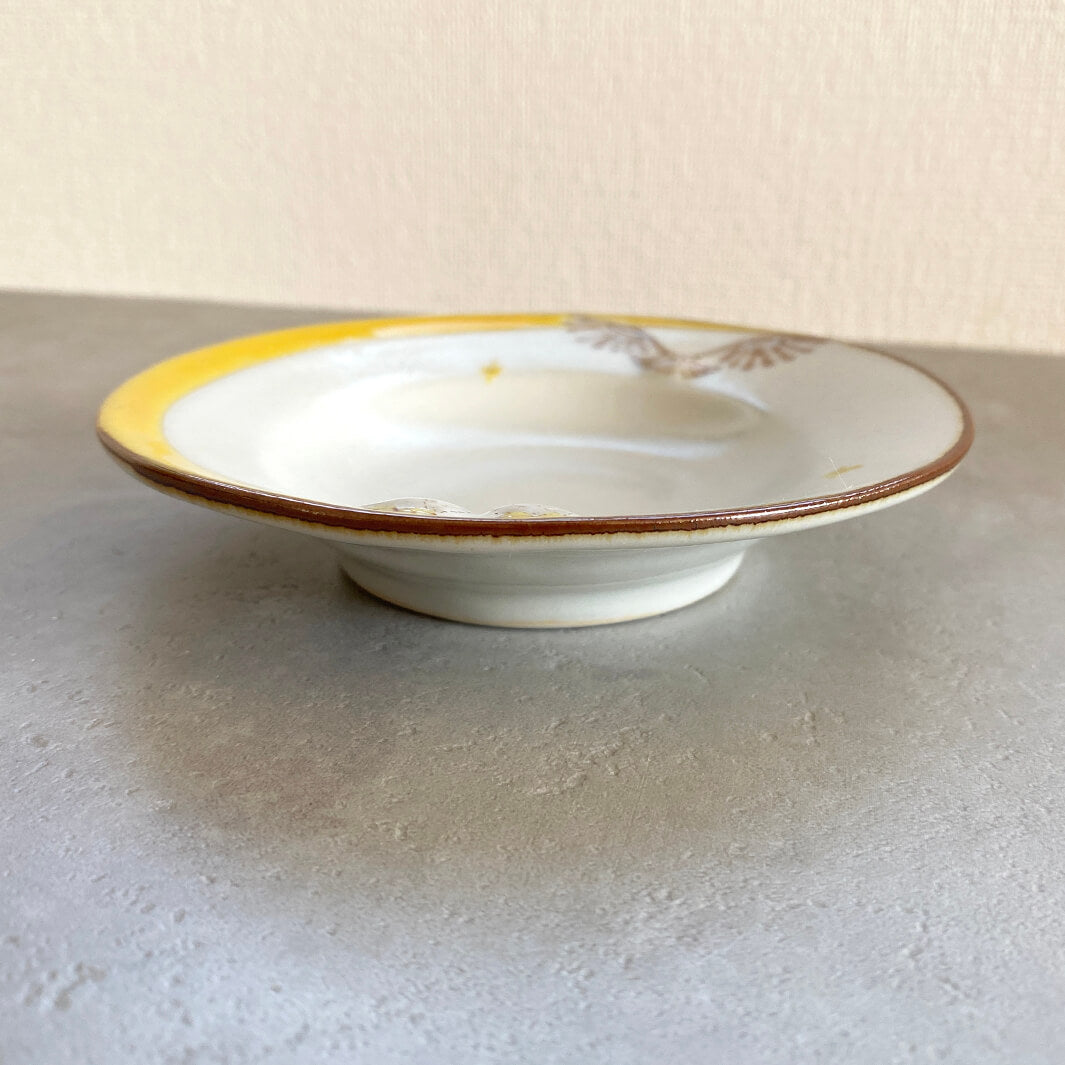 リム皿 4.5寸｜黄月
