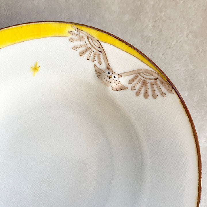 リム皿 4.5寸｜黄月