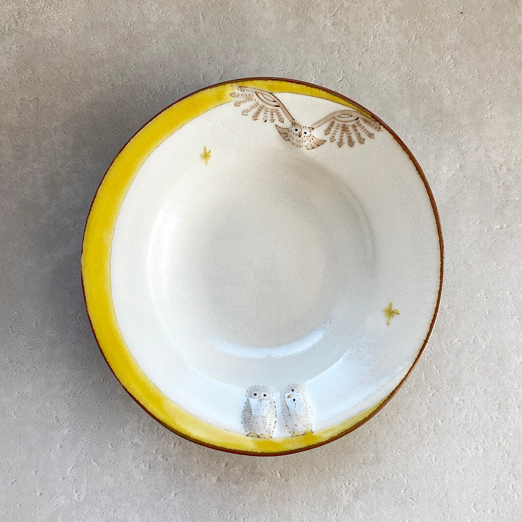 リム皿 4.5寸｜黄月