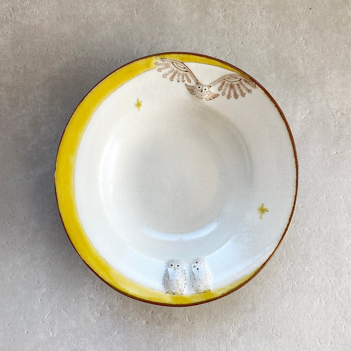 リム皿 4.5寸｜黄月
