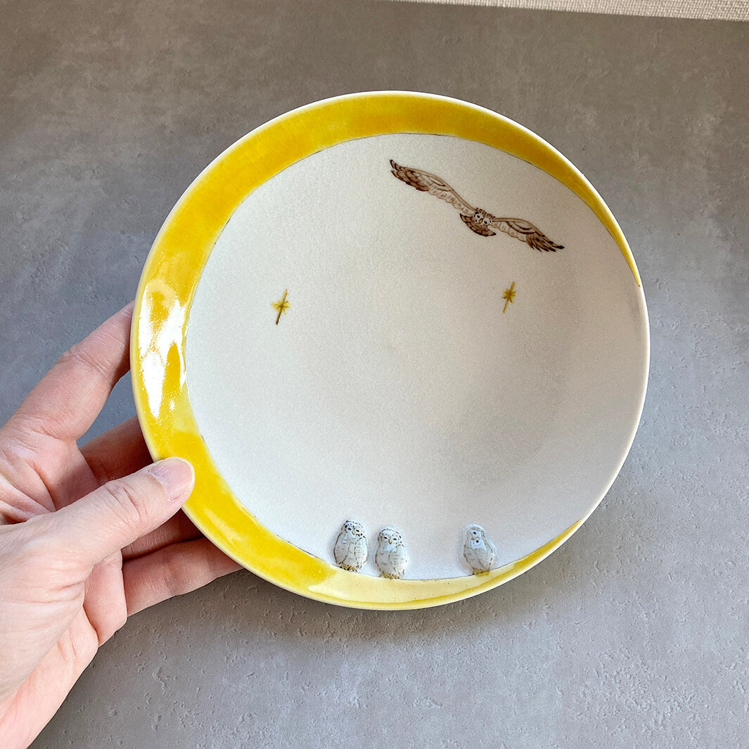 丸皿 5.5寸｜黄月