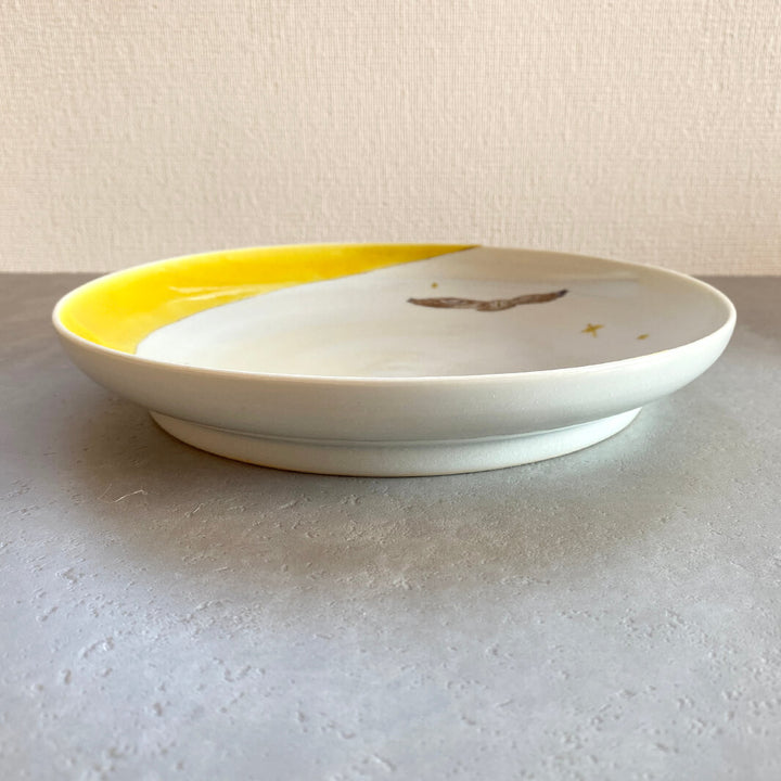 丸皿 7寸｜黄月