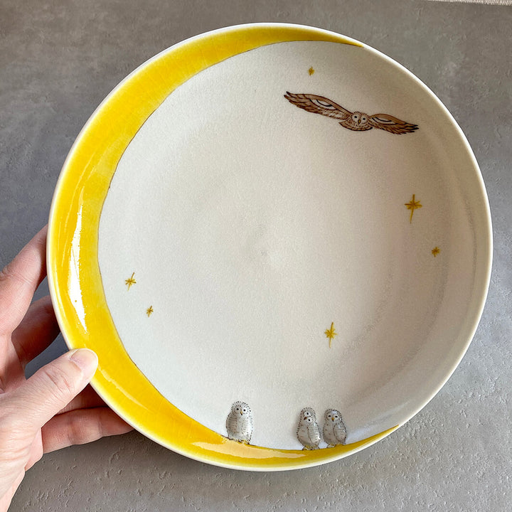 丸皿 7寸｜黄月