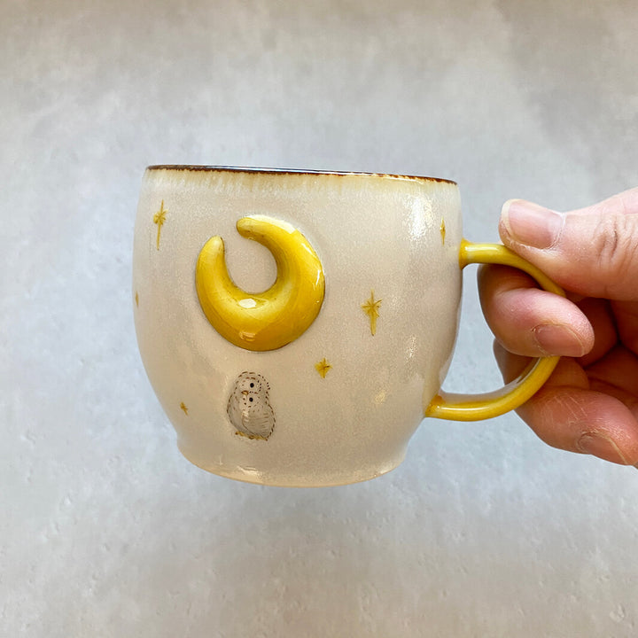 カフェマグ｜子ふくろう_黄月