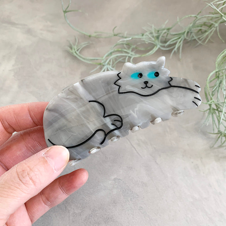 Coucou Suzette｜ヘアクリップ・グレーキャット