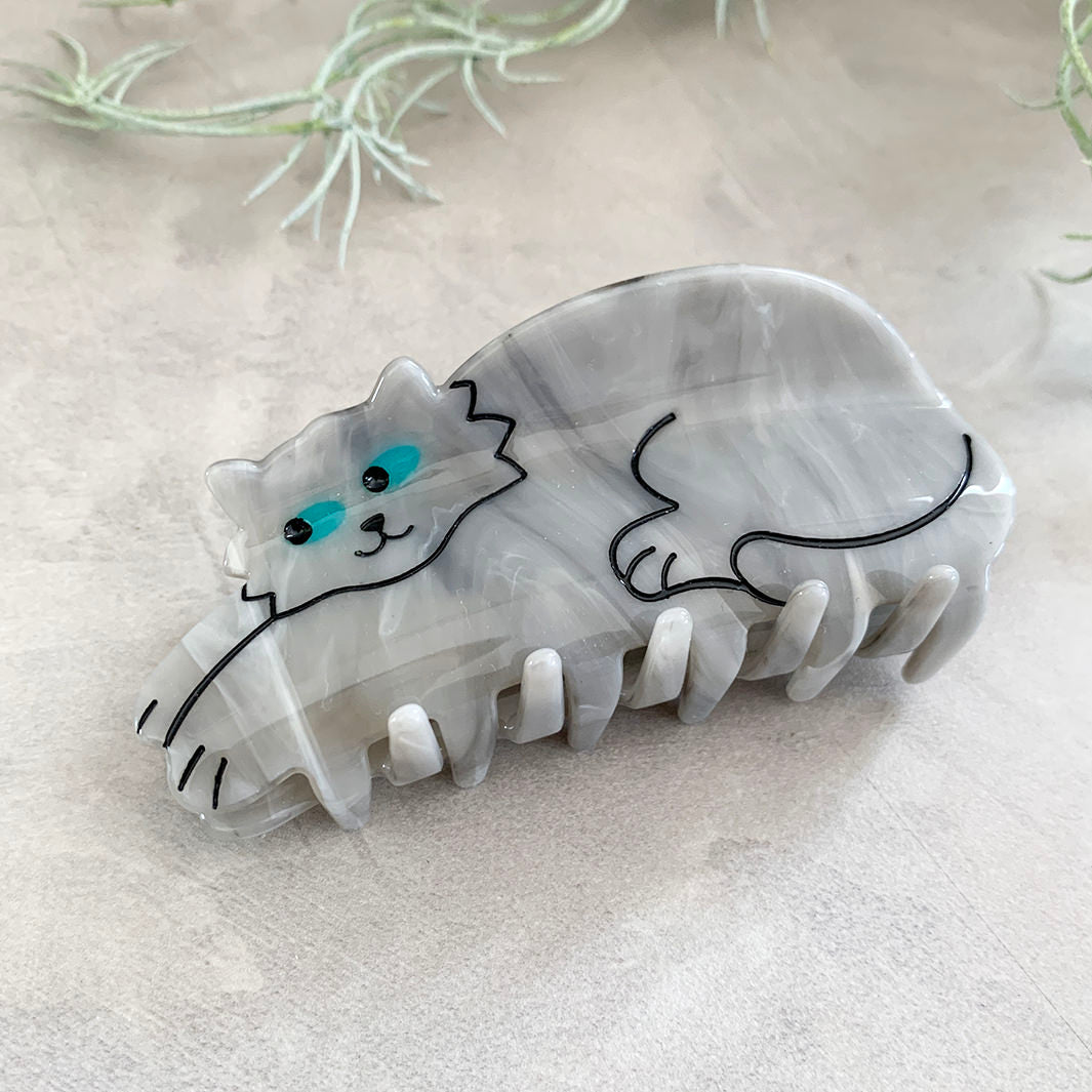 Coucou Suzette｜ヘアクリップ・グレーキャット