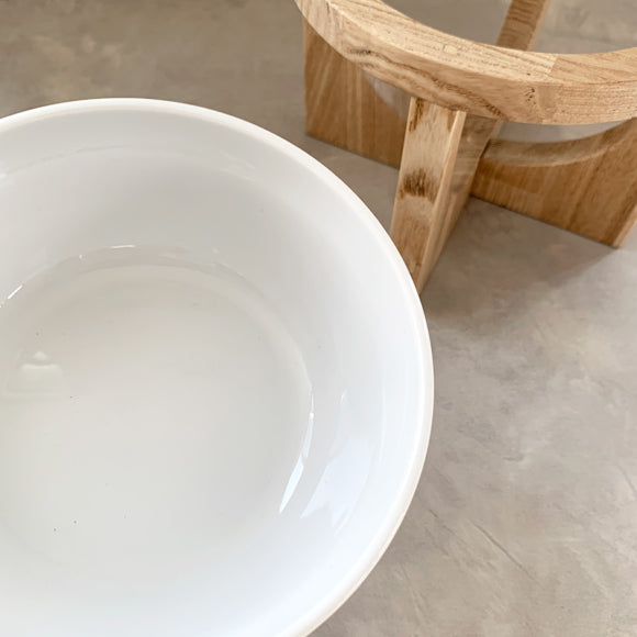 Wood stand & food bowl | Natural (M)