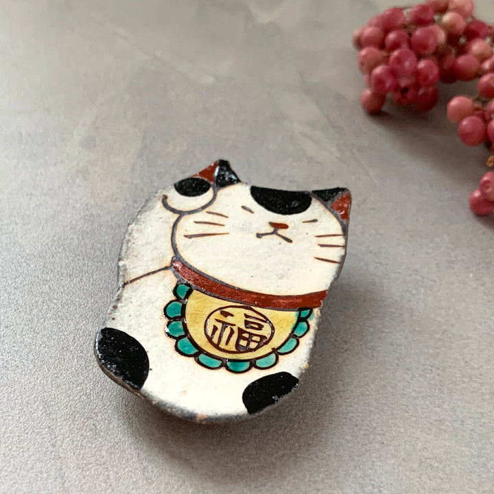 箸置き｜百楽_まねきねこ右手（金運）
