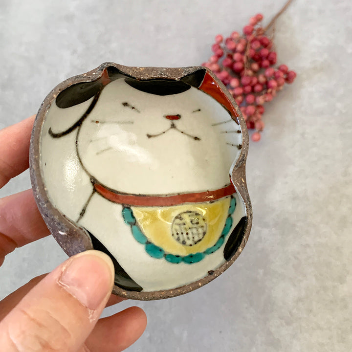 豆鉢｜百楽_まねきねこ右手（金運）