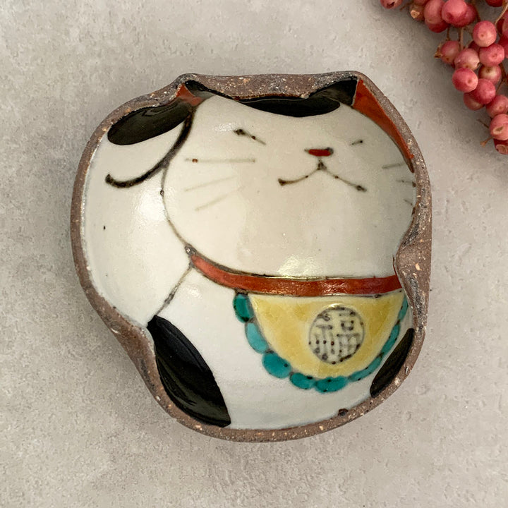 豆鉢｜百楽_まねきねこ右手（金運）