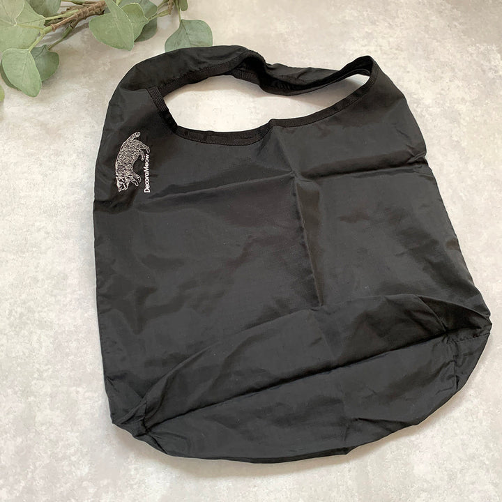 Cat embroidered shopping bag | BLACK | S