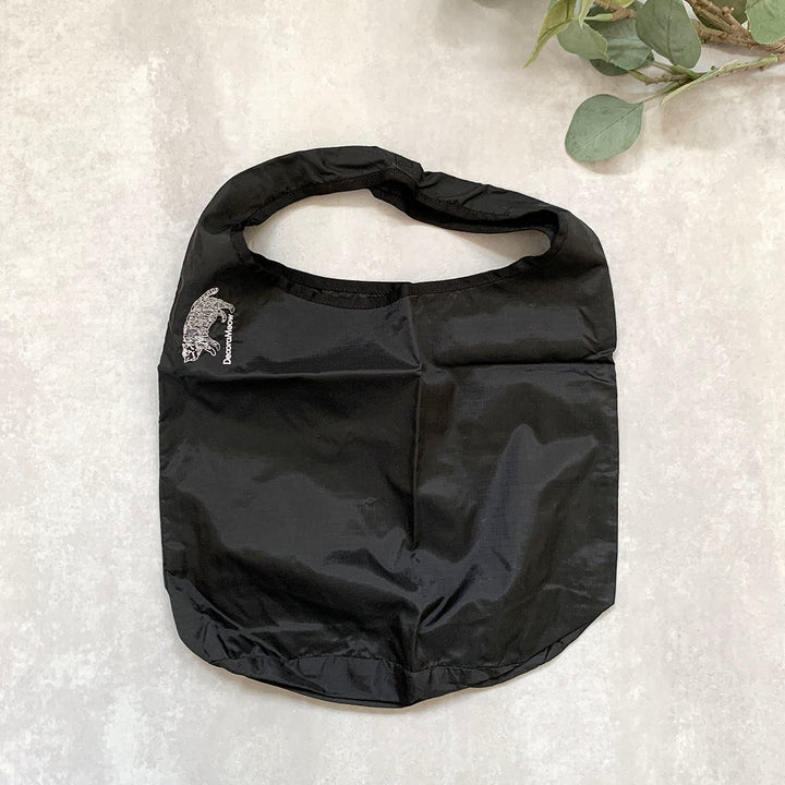 Cat embroidered shopping bag | BLACK | S