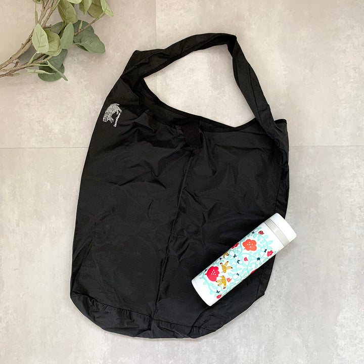 Cat embroidered shopping bag | BLACK | L