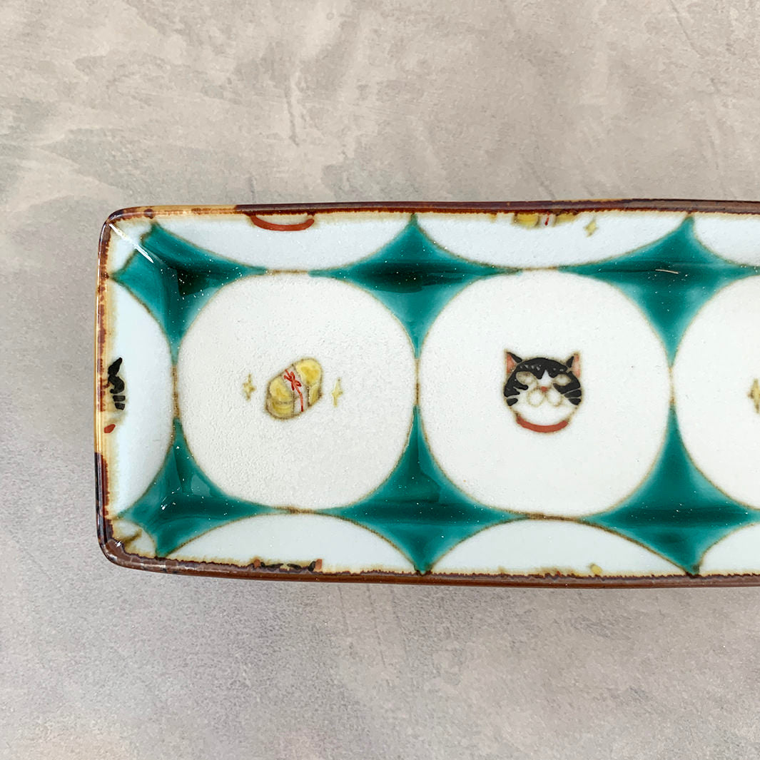 長角皿（小）｜猫に小判