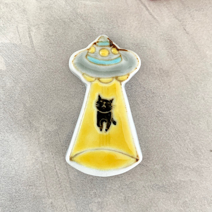 箸置き｜猫つれさられる_クロ